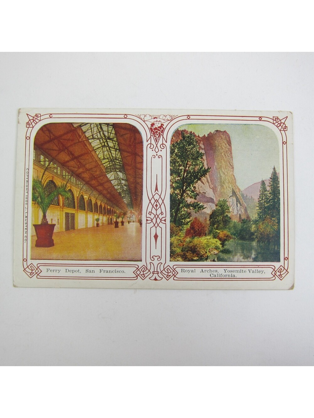 Postcard California San Francisco Ferry Depot Yosemite Valley Royal Arch Antique